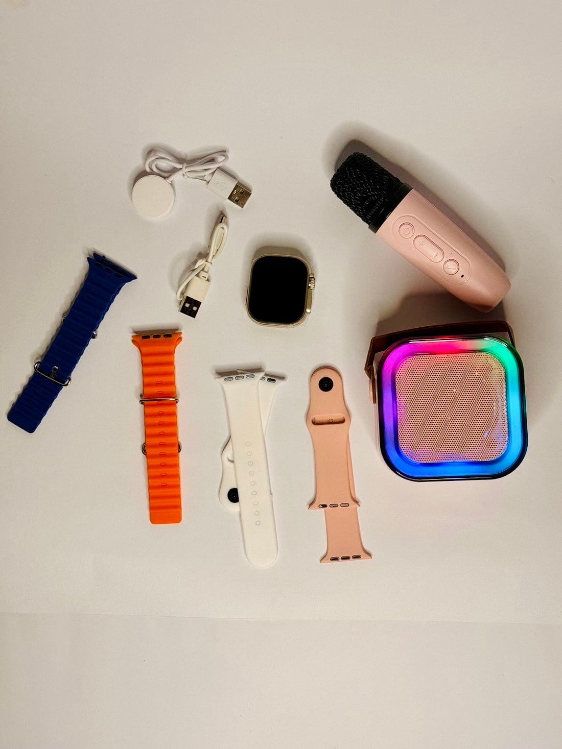 Smart Combo Set – Smartwatch, BtSpeaker & Wireless Mic (AMOLED Display)