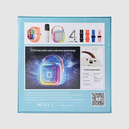 Smart Combo Set – Smartwatch, BtSpeaker & Wireless Mic (AMOLED Display)
