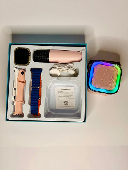 Smart Combo Set – Smartwatch, BtSpeaker & Wireless Mic (AMOLED Display)